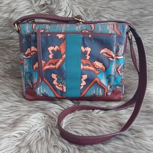 Fossil Jenna Florals Multi Blue Printed Crossbody Bag